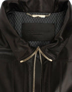 Dolce & Gabbana Brown Lambskin Leather Zipper Jacket Dolce & Gabbana