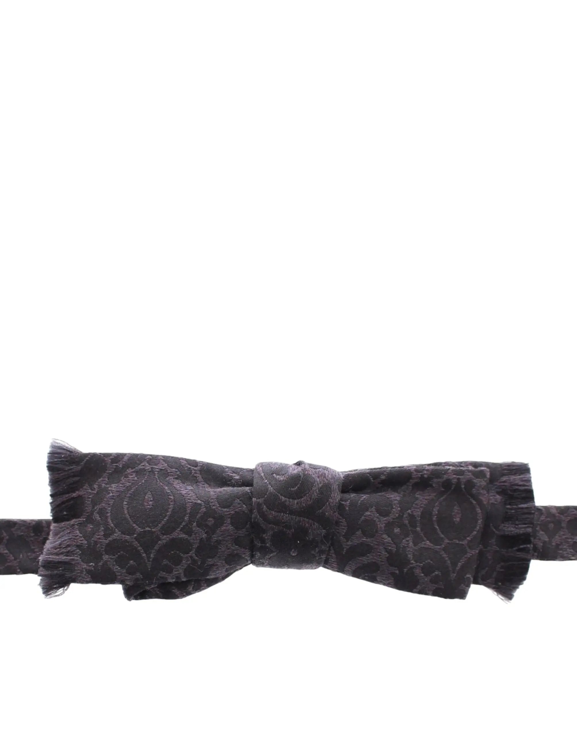 Dolce & Gabbana Gray Black Wool Bow Tie Dolce & Gabbana