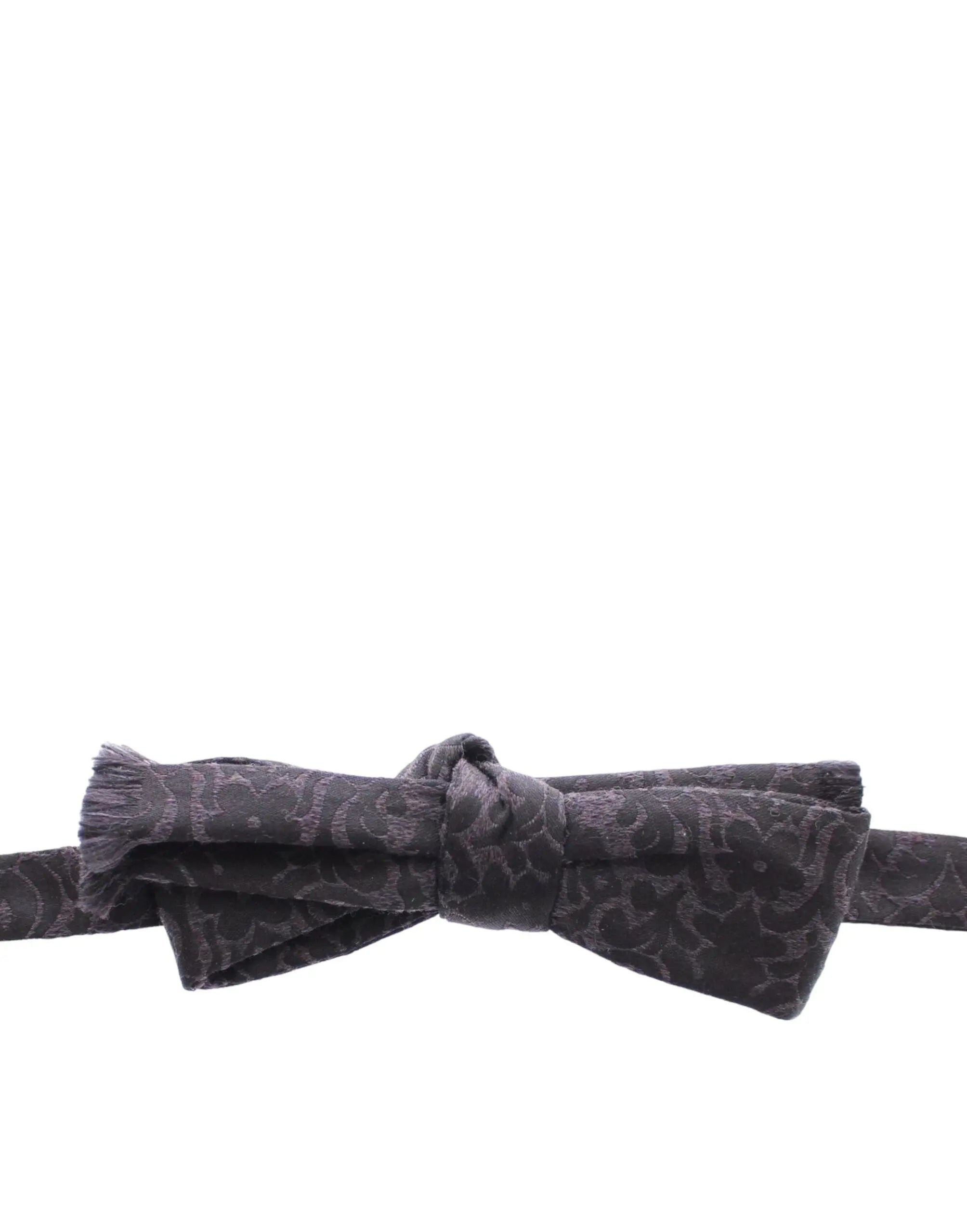 Dolce & Gabbana Gray Black Wool Bow Tie Dolce & Gabbana