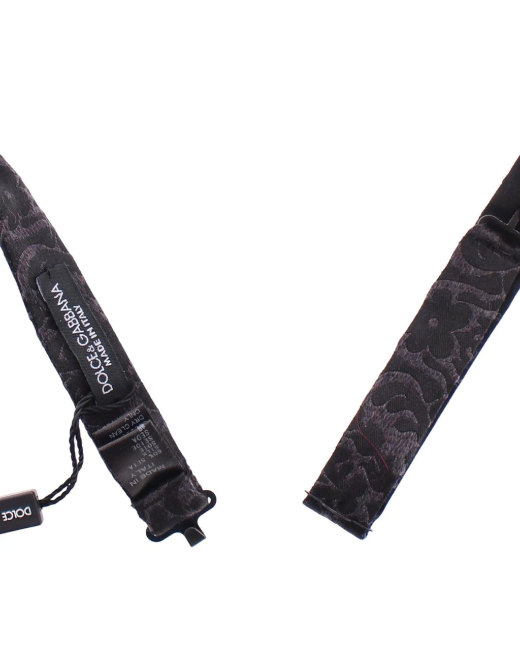 Dolce & Gabbana Gray Black Wool Bow Tie Dolce & Gabbana