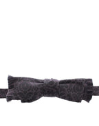 Dolce & Gabbana Gray Black Wool Silk Bow Tie Dolce & Gabbana
