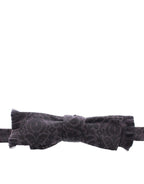 Dolce & Gabbana Gray Black Wool Silk Bow Tie Dolce & Gabbana