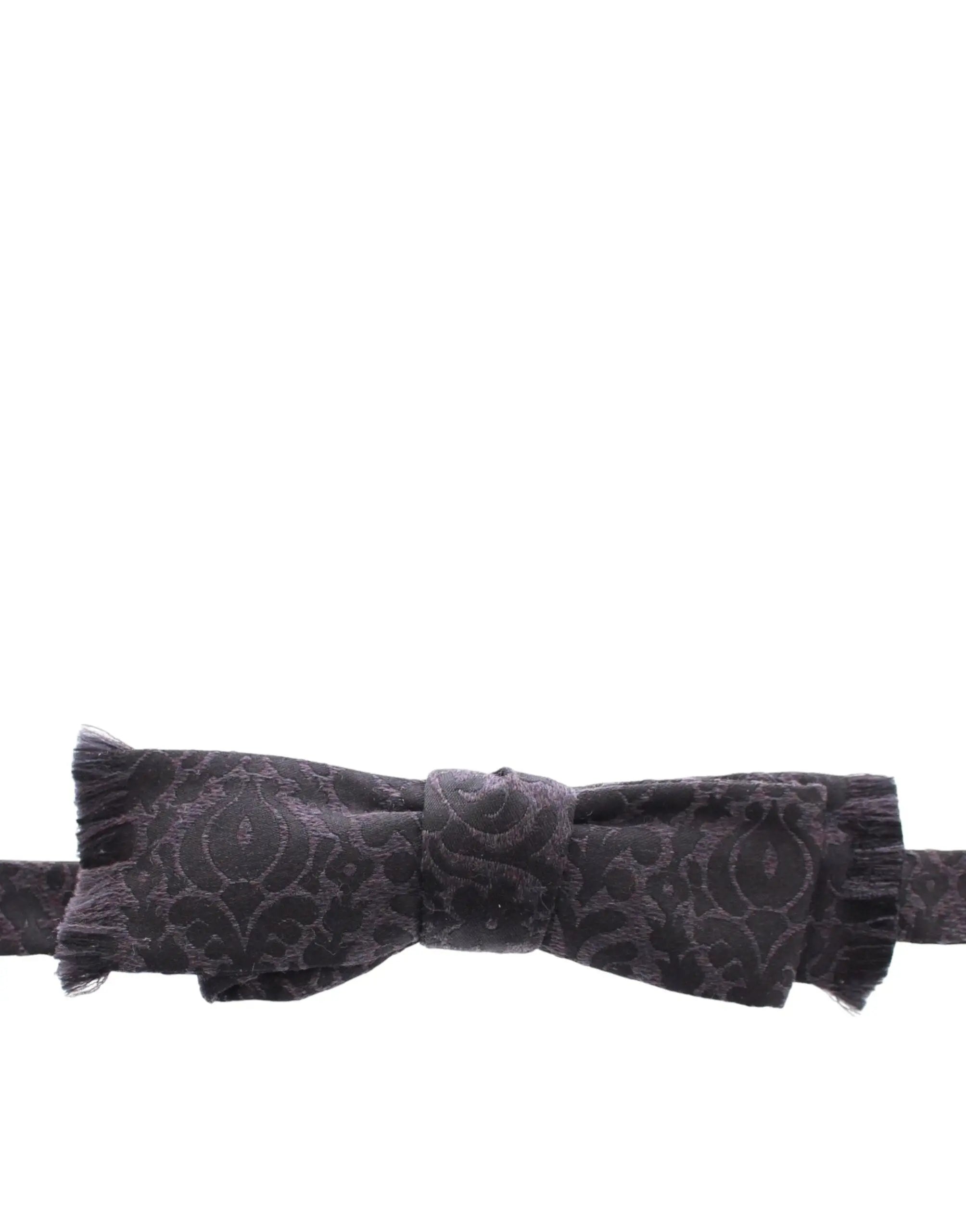 Dolce & Gabbana Gray Black Wool Silk Bow Tie Dolce & Gabbana