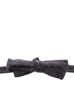 Dolce & Gabbana Gray Black Wool Silk Bow Tie Dolce & Gabbana