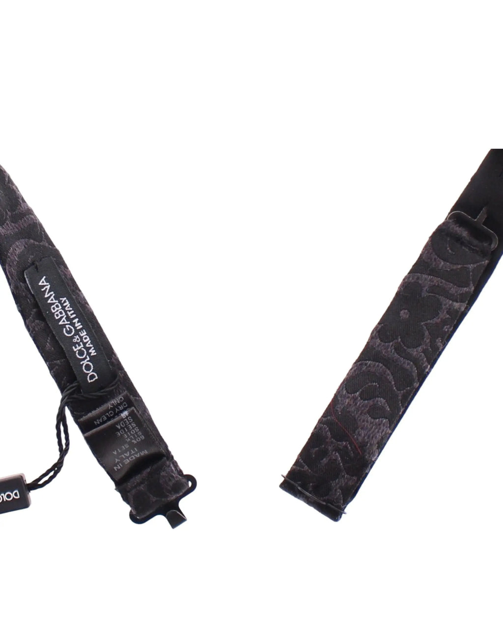 Dolce & Gabbana Gray Black Wool Silk Bow Tie Dolce & Gabbana