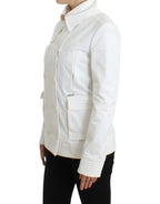 GF Ferre White Double Breasted Jacket Coat Blazer - Zeiniez