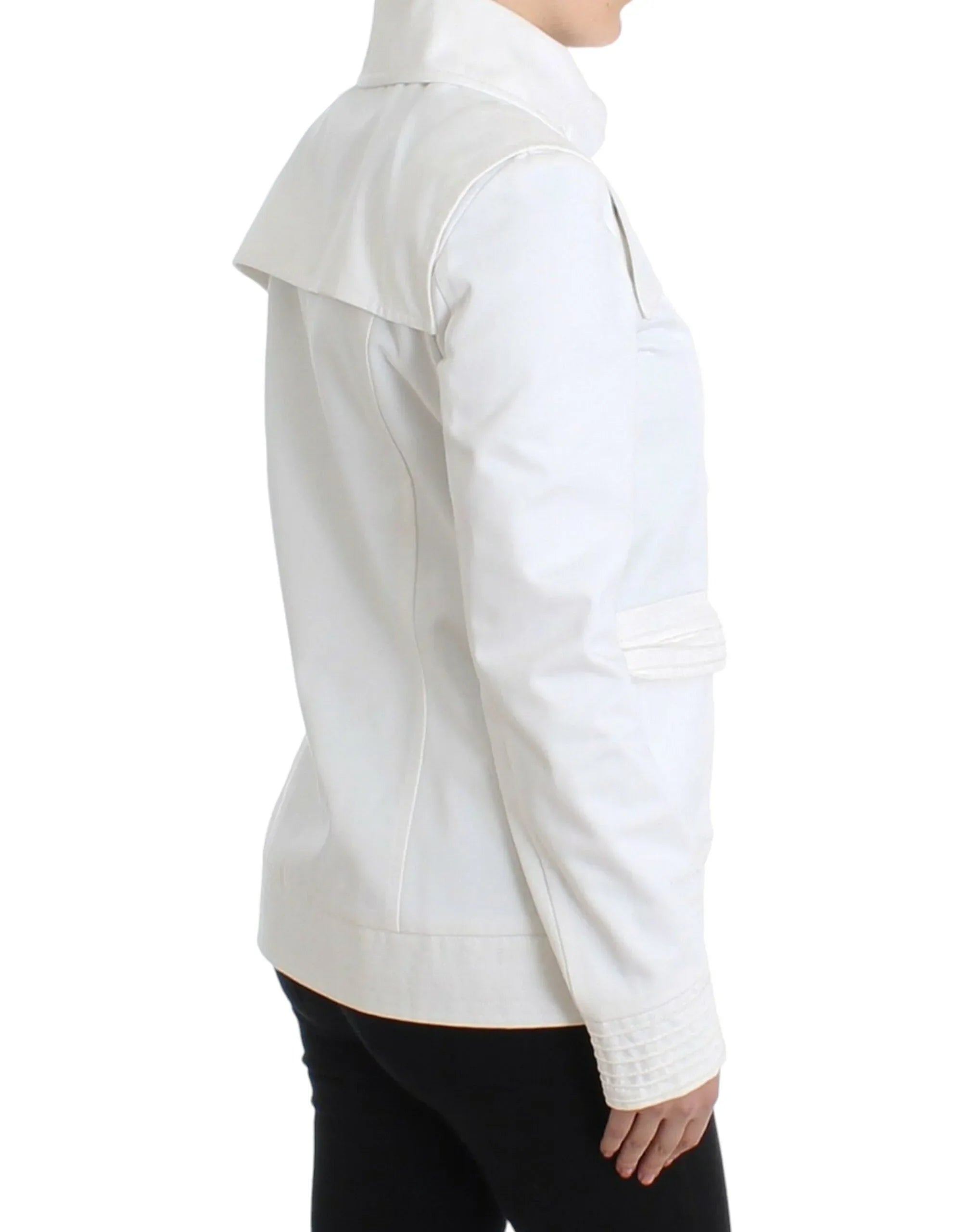 GF Ferre White Double Breasted Jacket Coat Blazer - Zeiniez
