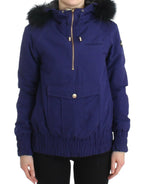 GF Ferre Blue Padded Jacket Hooded Short K-Way - Zeiniez
