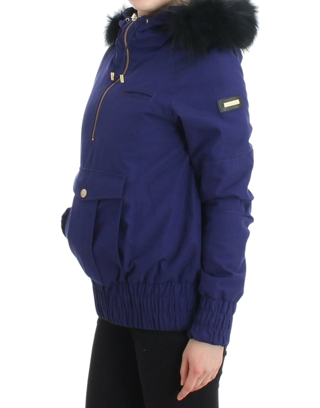 GF Ferre Blue Padded Jacket Hooded Short K-Way - Zeiniez