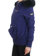 GF Ferre Blue Padded Jacket Hooded Short K-Way - Zeiniez
