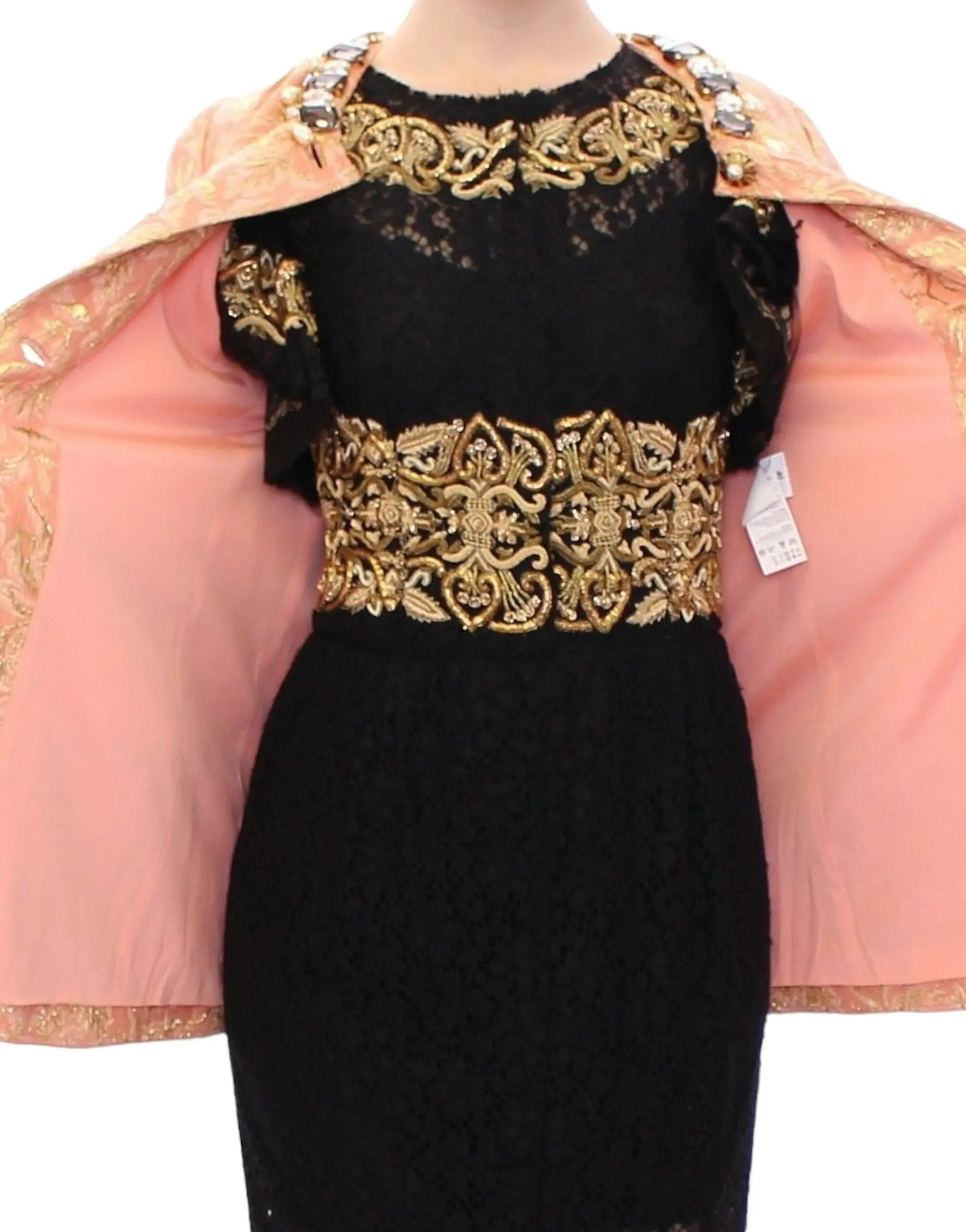 Dolce & Gabbana Pink Silk Brocade Crystal Jacket Coat Dolce & Gabbana
