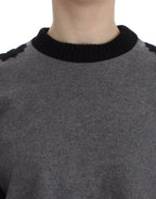Dolce & Gabbana Gray Black Lace Wool Cashmere Sweater - Zeiniez