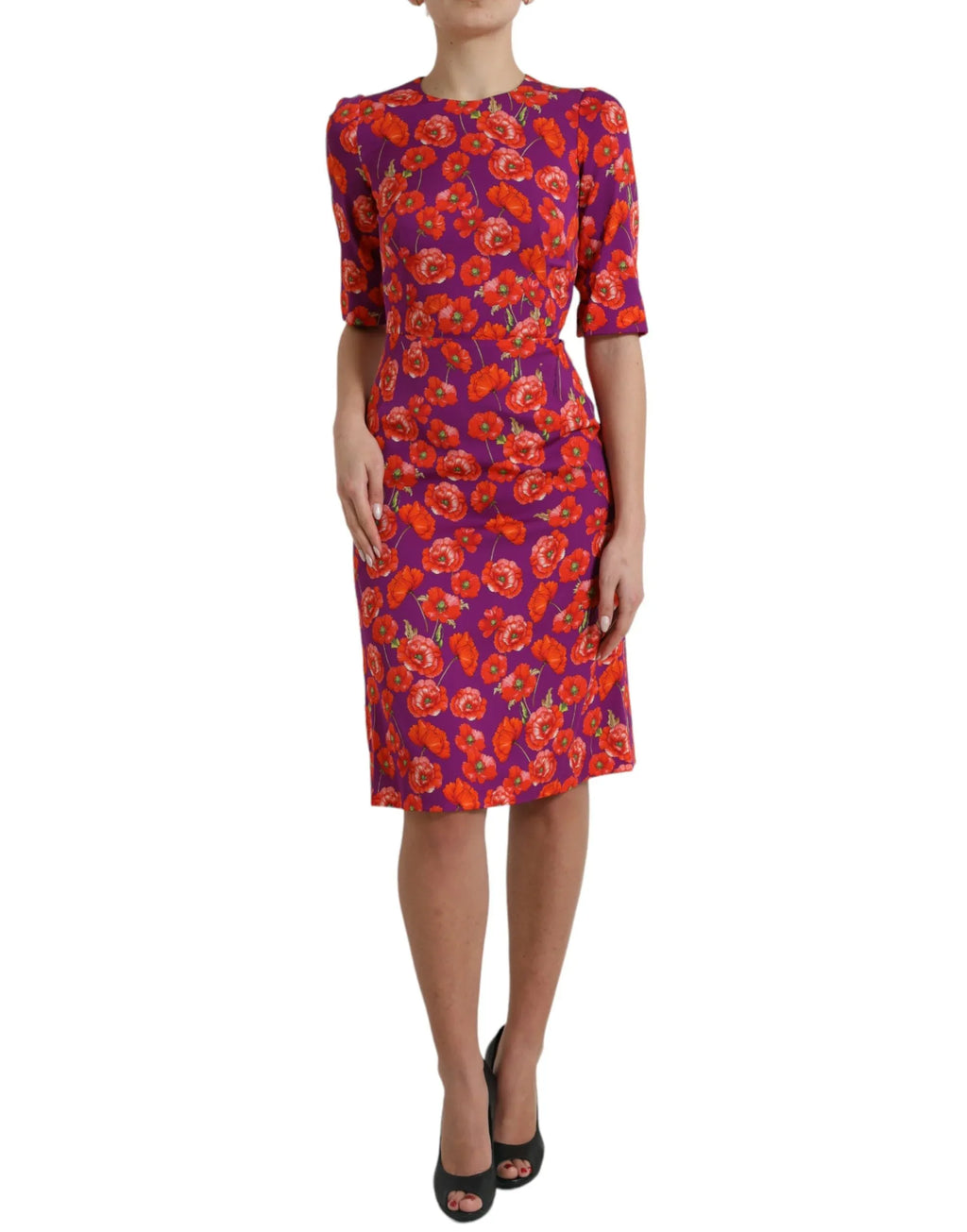 Dolce & Gabbana Multicolor Floral Poppy Print Sheath Dress - Zeiniez