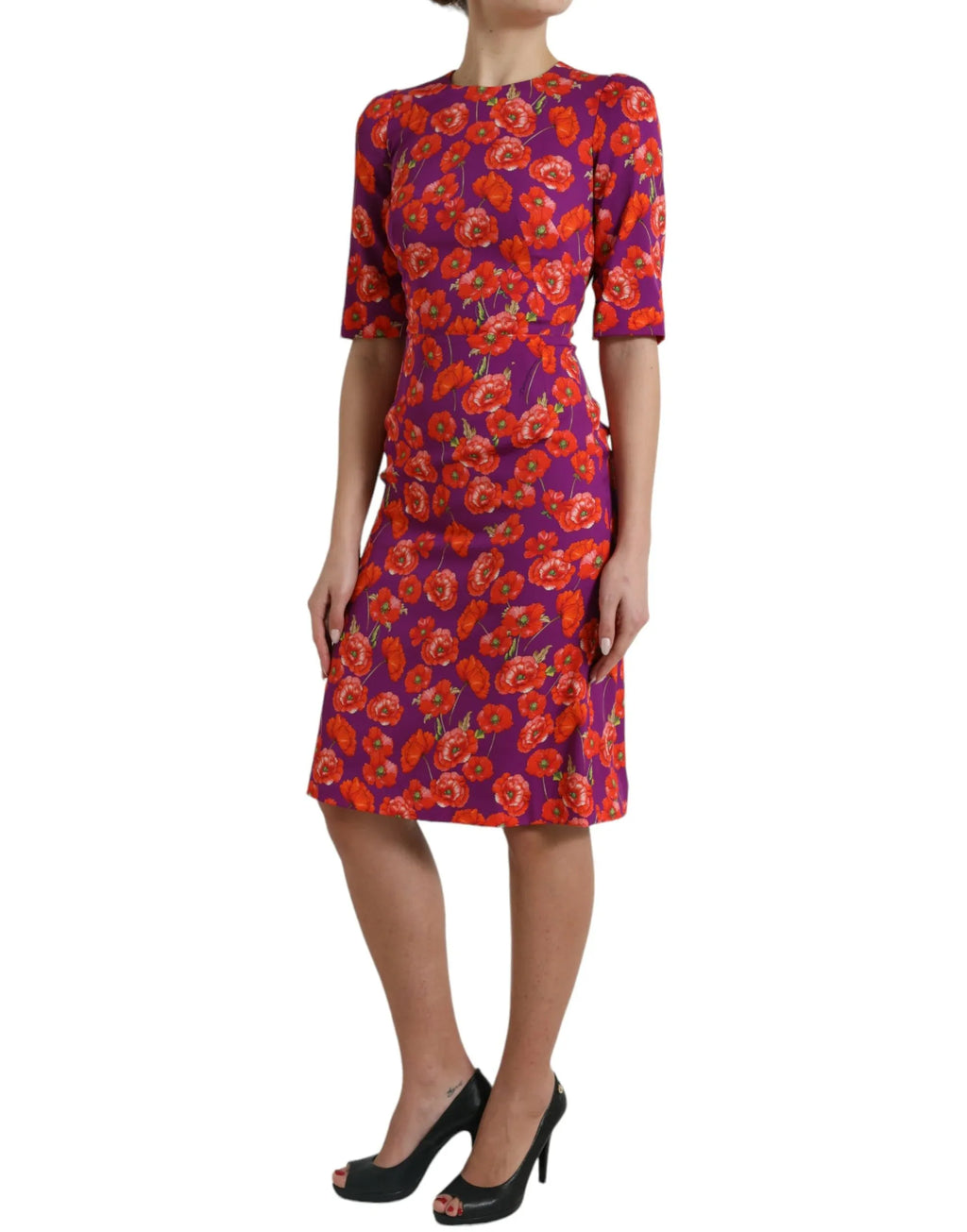 Dolce & Gabbana Multicolor Floral Poppy Print Sheath Dress - Zeiniez