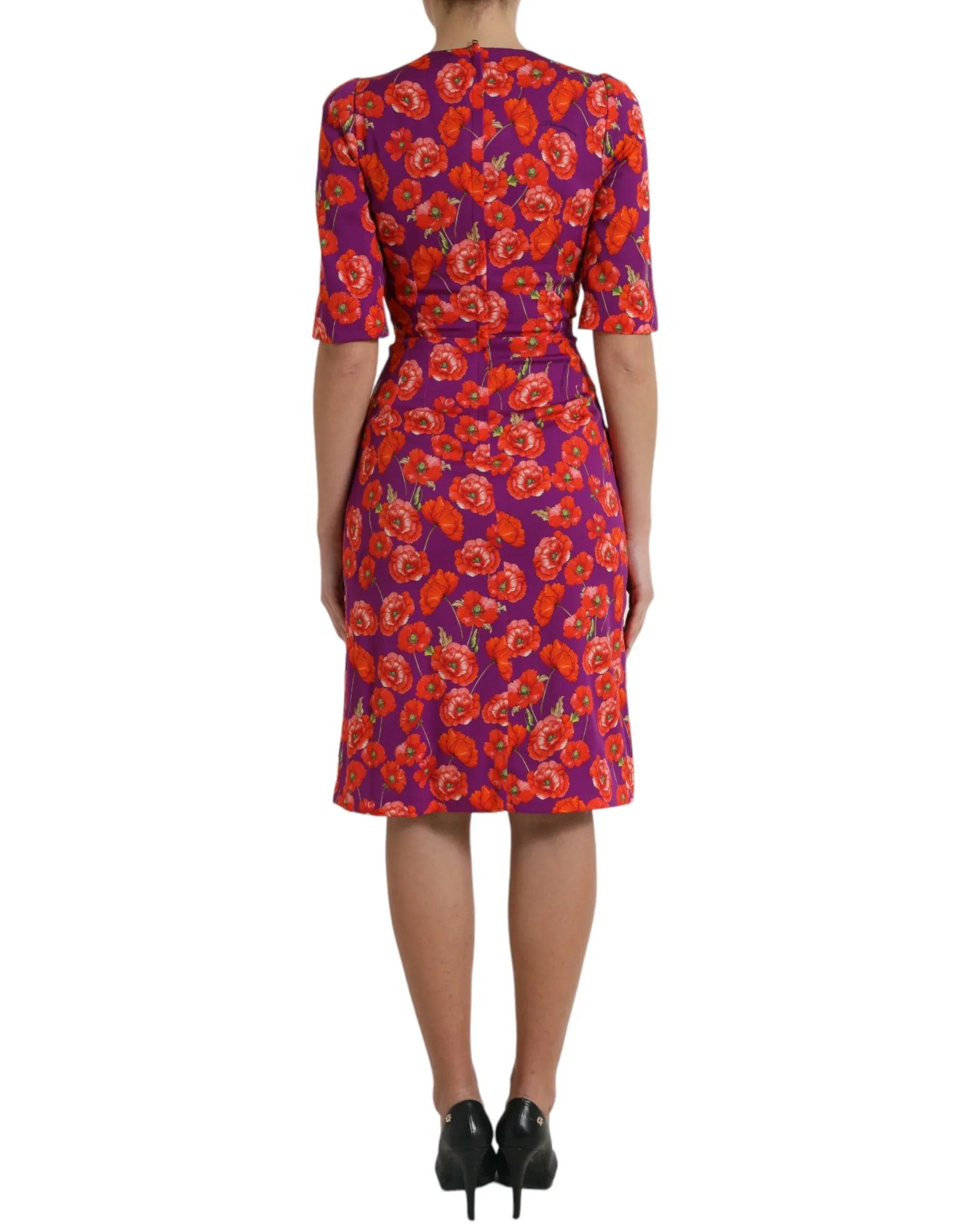 Dolce & Gabbana Multicolor Floral Poppy Print Sheath Dress - Zeiniez