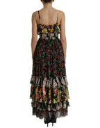Dolce & Gabbana Multicolor Floral Chiffon Tiered Maxi Dress - Zeiniez