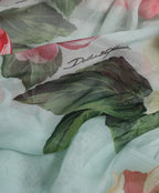 Dolce & Gabbana Blue Floral Print Tiered Long Maxi Dress - Zeiniez