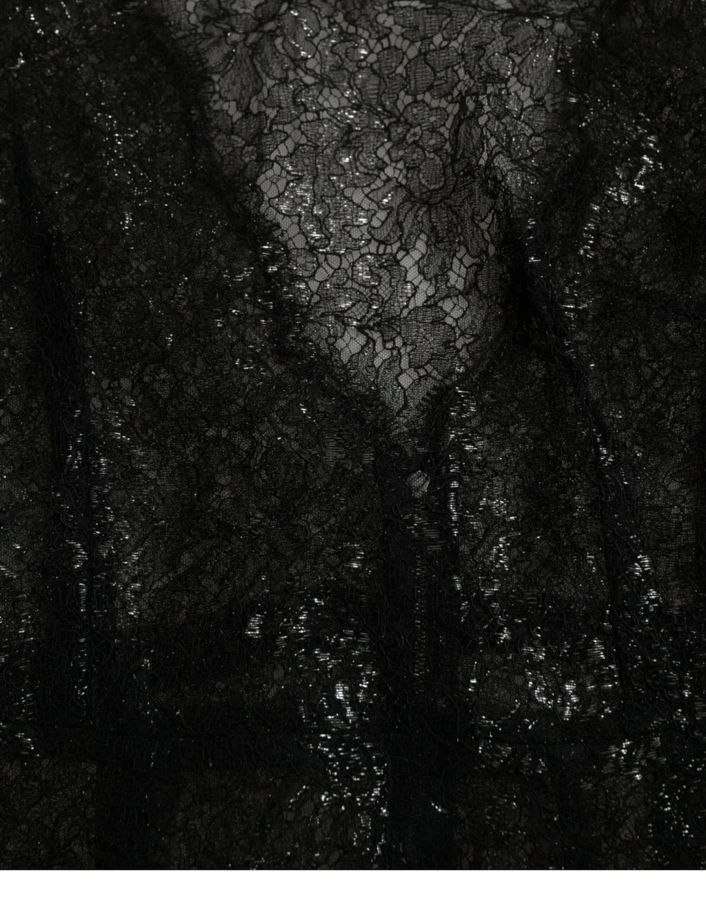 Dolce & Gabbana Black Floral Lace Sheer A-line Midi Dress - Zeiniez