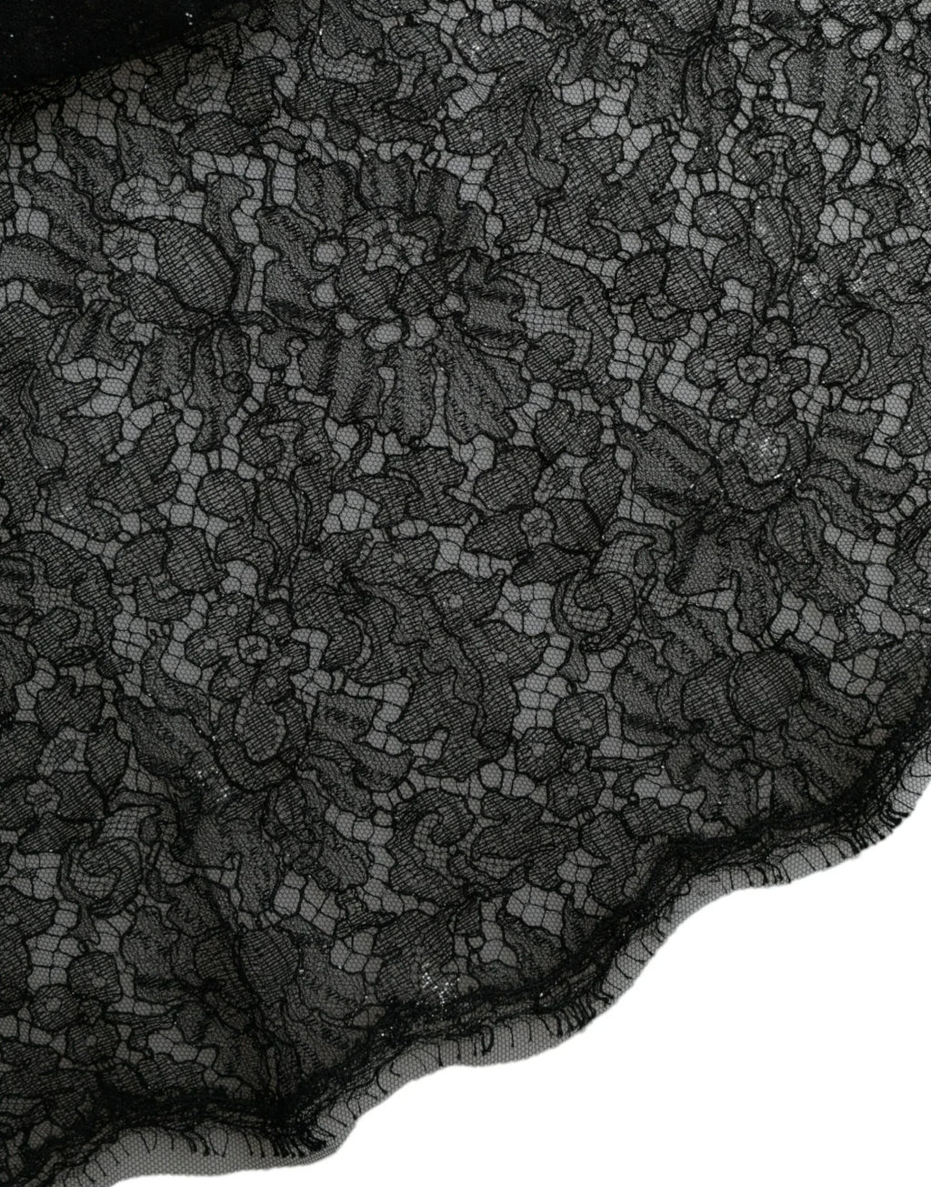 Dolce & Gabbana Black Floral Lace Sheer A-line Midi Dress - Zeiniez