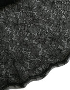 Dolce & Gabbana Black Floral Lace Sheer A-line Midi Dress - Zeiniez