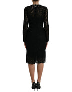Dolce & Gabbana Black Lace Crystal Embellished Sheath Dress - Zeiniez