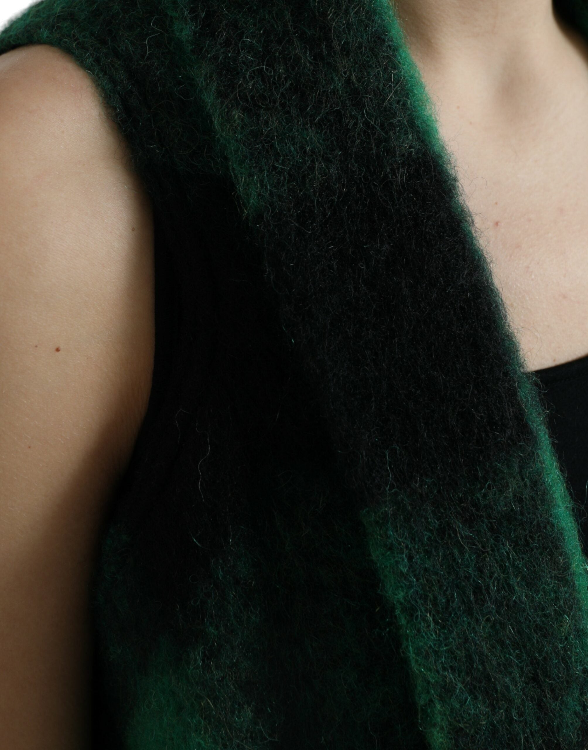 Dolce & Gabbana Black Green Buffalo Check Poncho Coat Jacket - Zeiniez