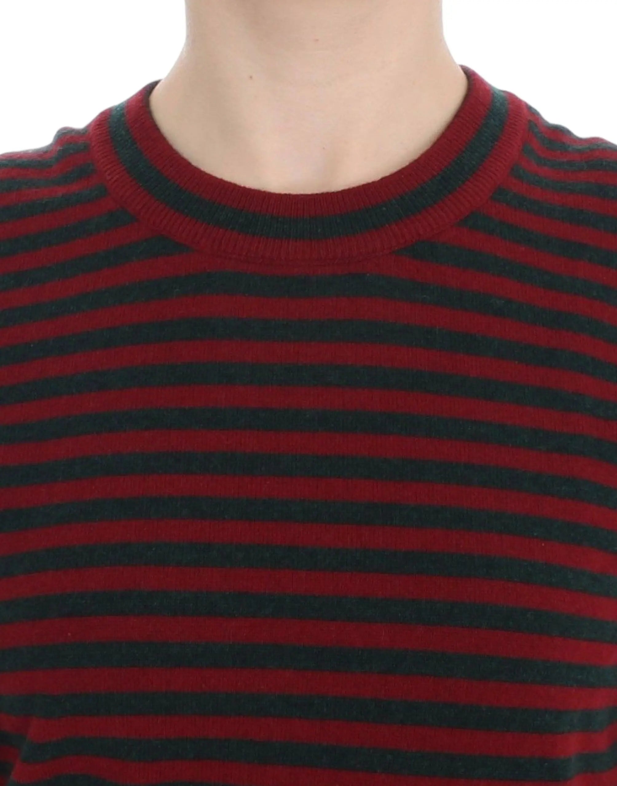Dolce & Gabbana Red Gray Cashmere Short Sleeve Sweater Dolce & Gabbana
