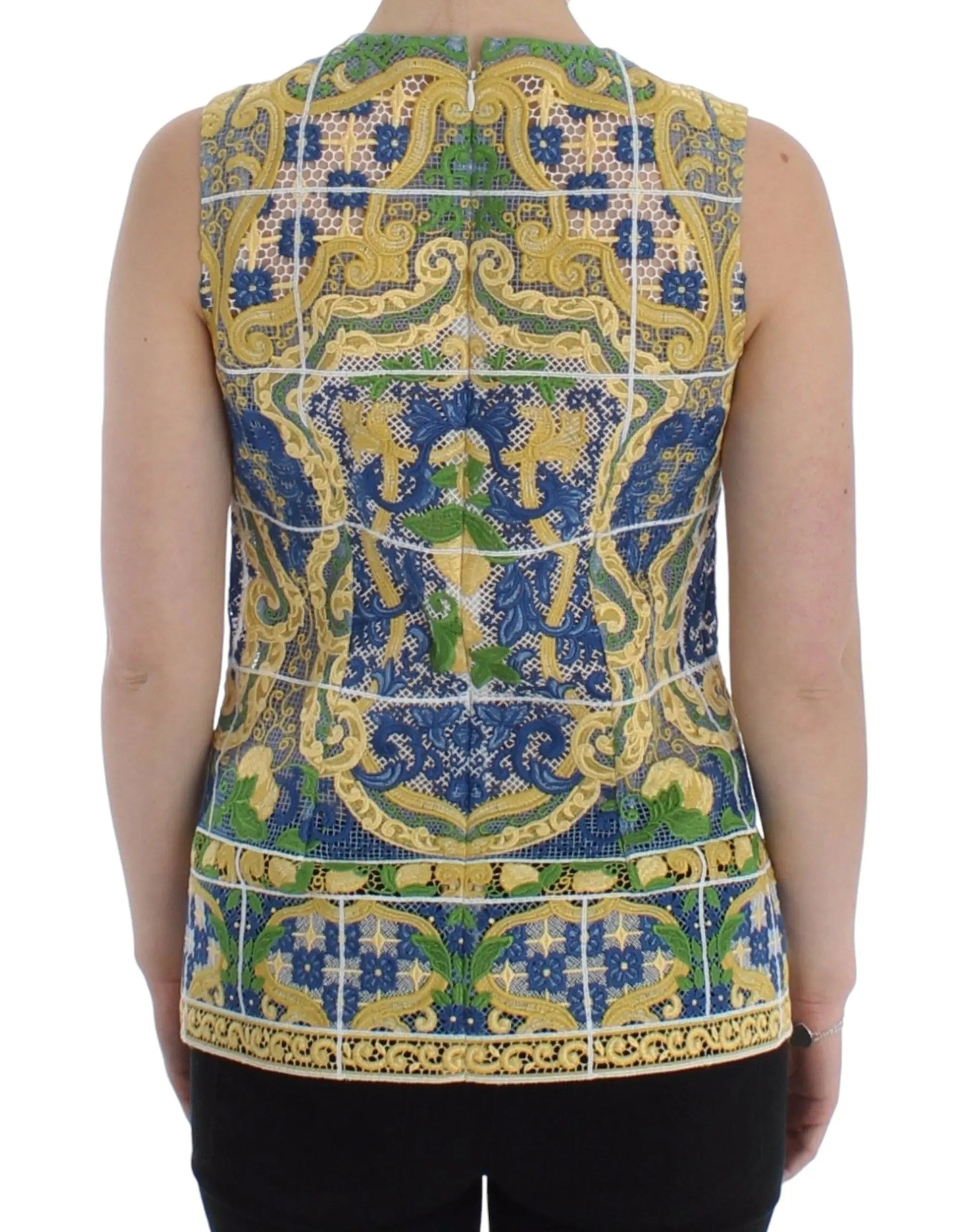 Dolce & Gabbana Multicolor Majolica Embroidered Sweater Dolce & Gabbana