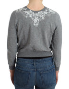Ermanno Scervino Lingerie Gray Lace Sweater Cardigan Top - Zeiniez