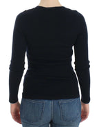 Ermanno Scervino Blue Knitted Wool Stretch Sweater Top - Zeiniez