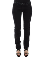 Ermanno Scervino Black Slim Jeans Denim Pants Skinny Stretch - Zeiniez