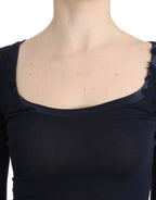 Ermanno Scervino Lingerie Blue Top Blouse Jumper Lace Rayon - Zeiniez