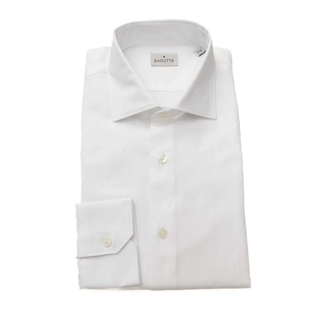 Bagutta White Cotton Men Shirt - Zeiniez