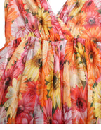 Dolce & Gabbana Multicolor Sunflower Print Silk Midi Dress - Zeiniez