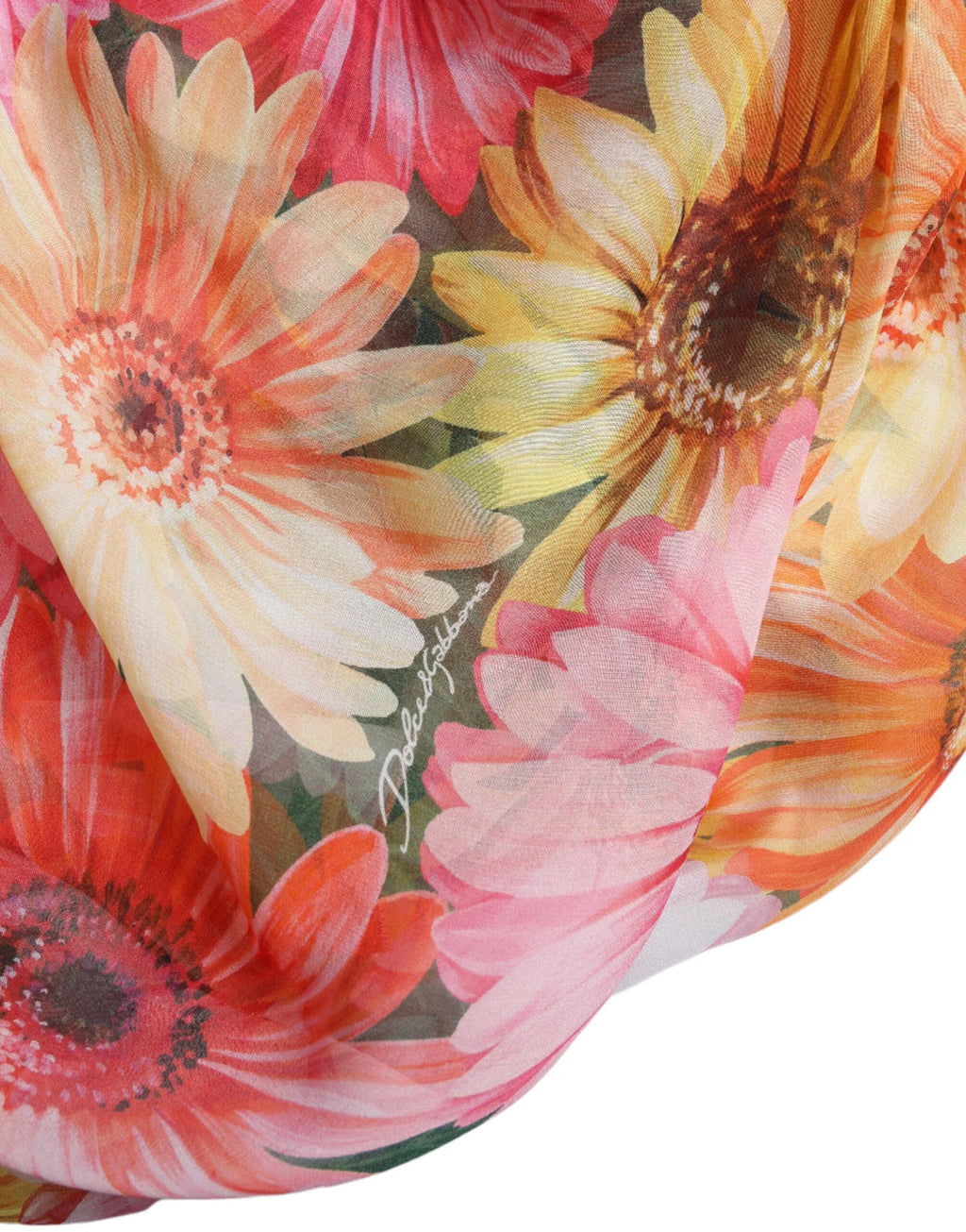 Dolce & Gabbana Multicolor Sunflower Print Silk Midi Dress - Zeiniez