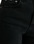 Dolce & Gabbana Black Cotton High Waist Tattered Denim Jeans - Zeiniez