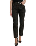 Dolce & Gabbana Brown BOYFRIEND Mid Waist Cotton Denim Jeans - Zeiniez