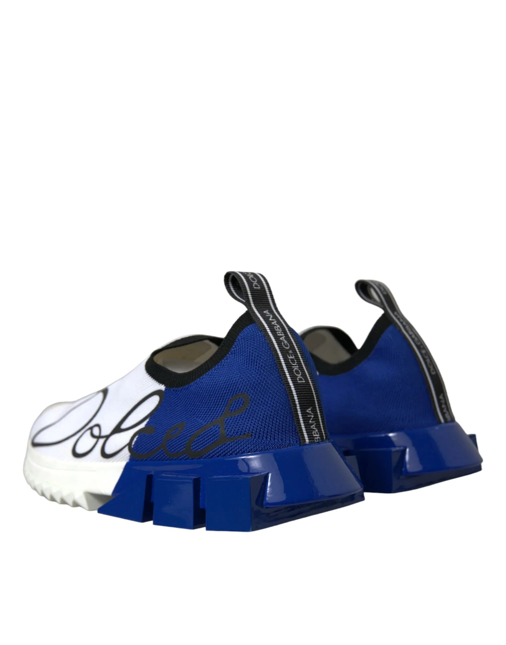 Dolce & Gabbana White Blue Sorrento Low Top Men Casual Sneakers Shoes - Zeiniez