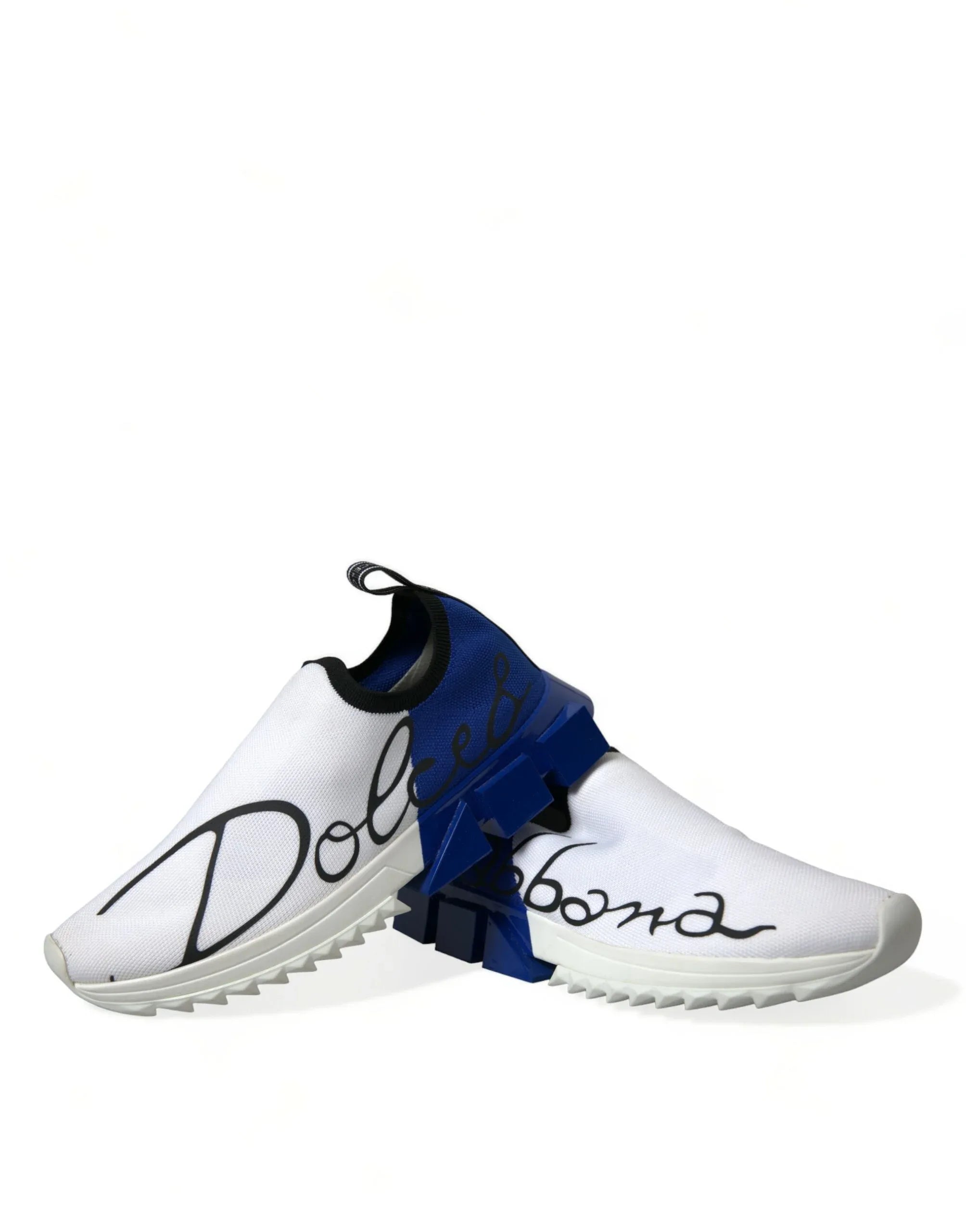 Dolce & Gabbana White Blue Sorrento Low Top Men Casual Sneakers Shoes - Zeiniez