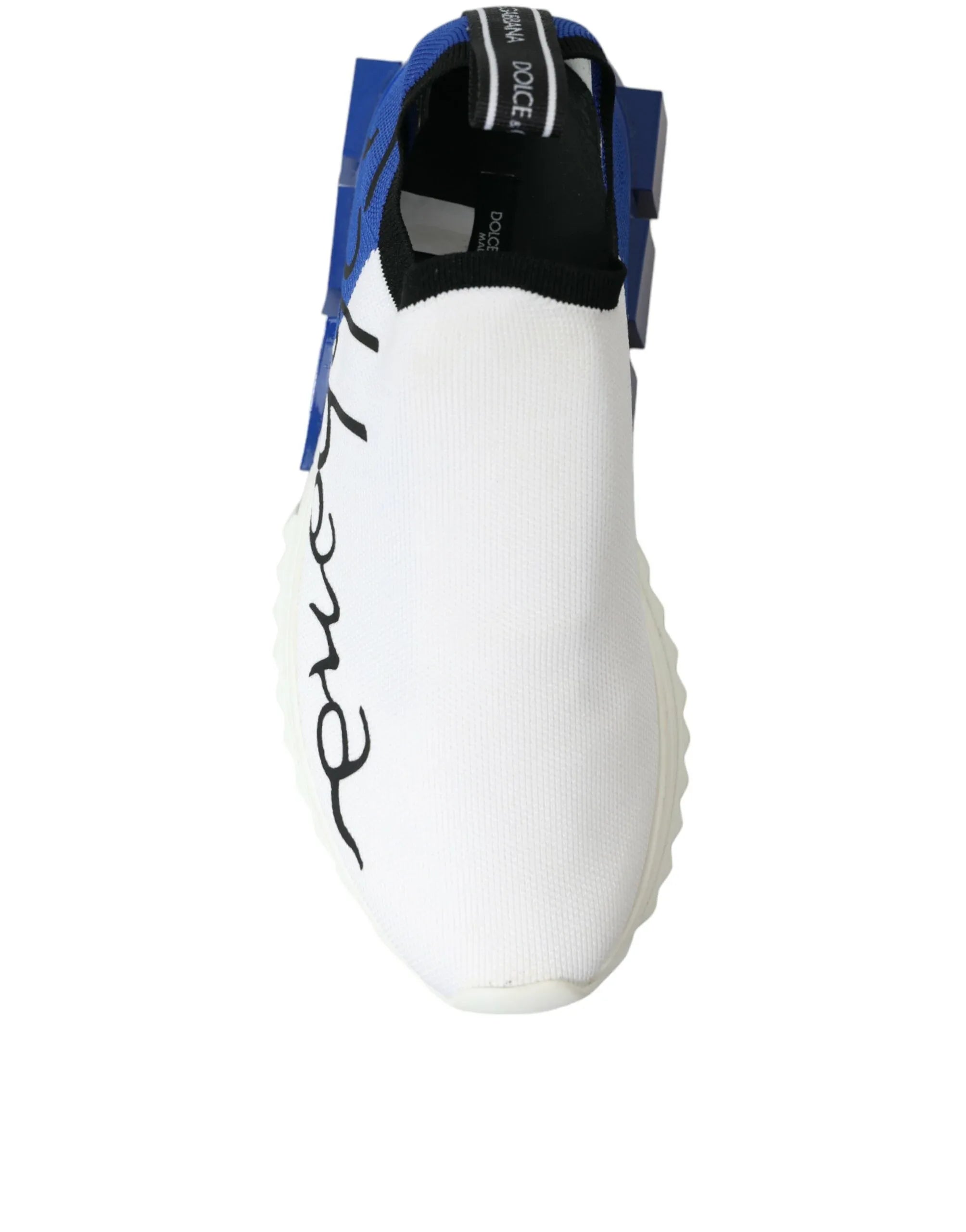 Dolce & Gabbana White Blue Sorrento Low Top Men Casual Sneakers Shoes - Zeiniez