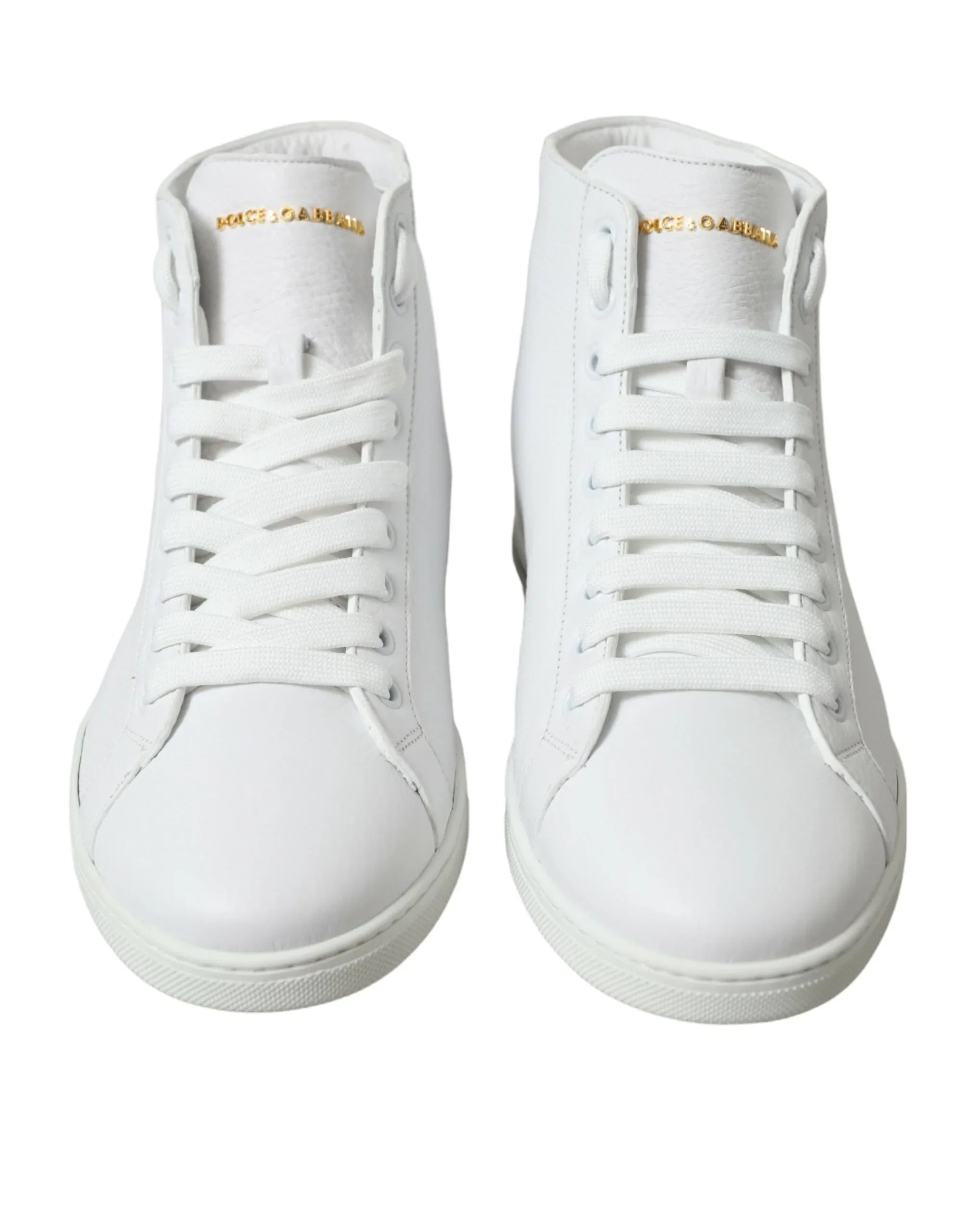Dolce & Gabbana White Saint Tropez High Top Men Sneakers Shoes - Zeiniez