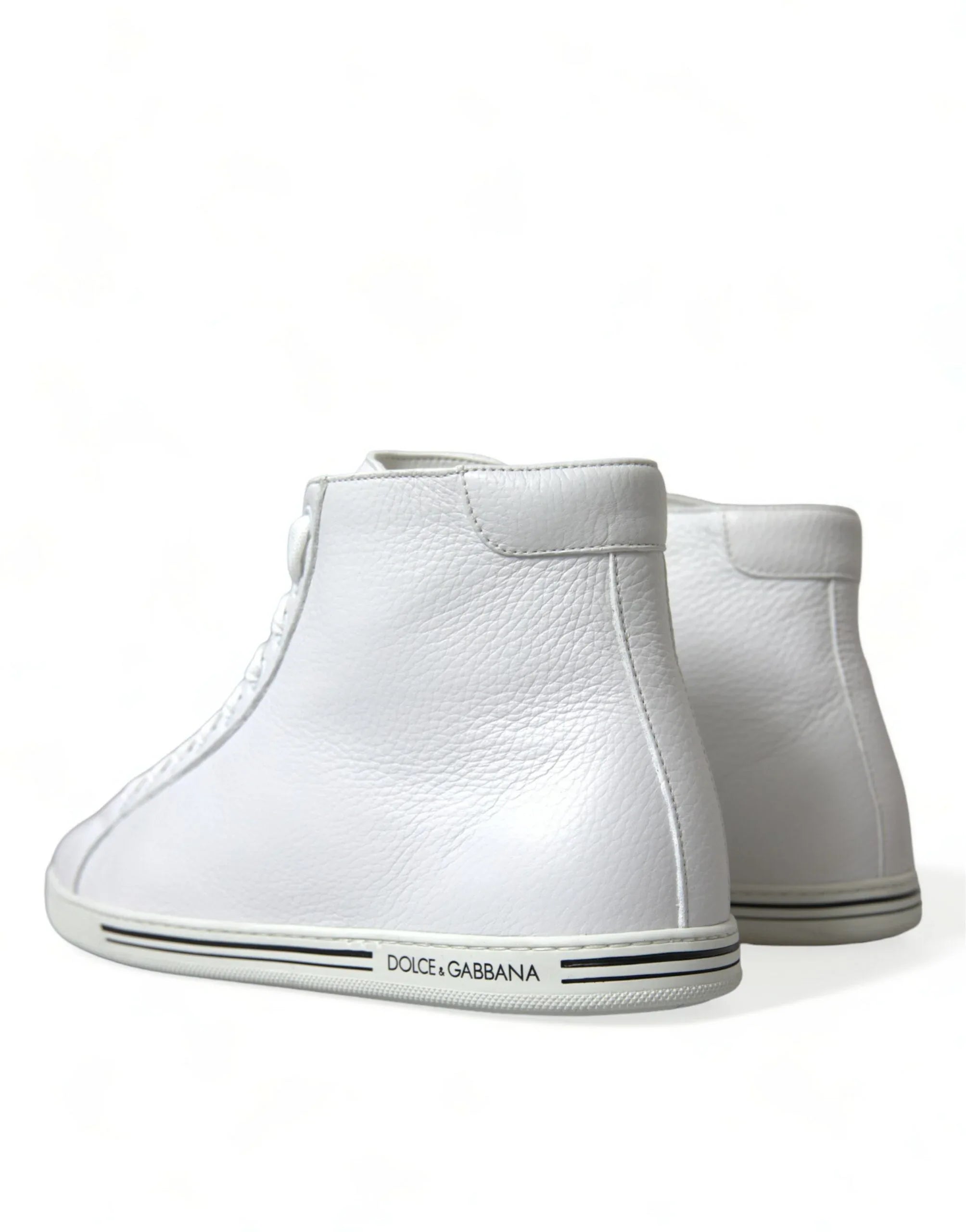 Dolce & Gabbana White Saint Tropez High Top Men Sneakers Shoes - Zeiniez