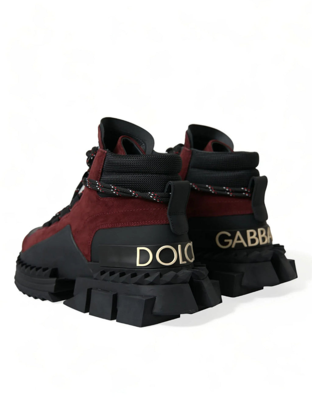 Dolce & Gabbana Burgundy Super King High Top Men Sneakers Shoes - Zeiniez