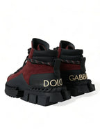 Dolce & Gabbana Burgundy Super King High Top Men Sneakers Shoes - Zeiniez