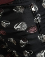 Dolce & Gabbana Black Ring Silk Jogging Trousers Pants - Zeiniez