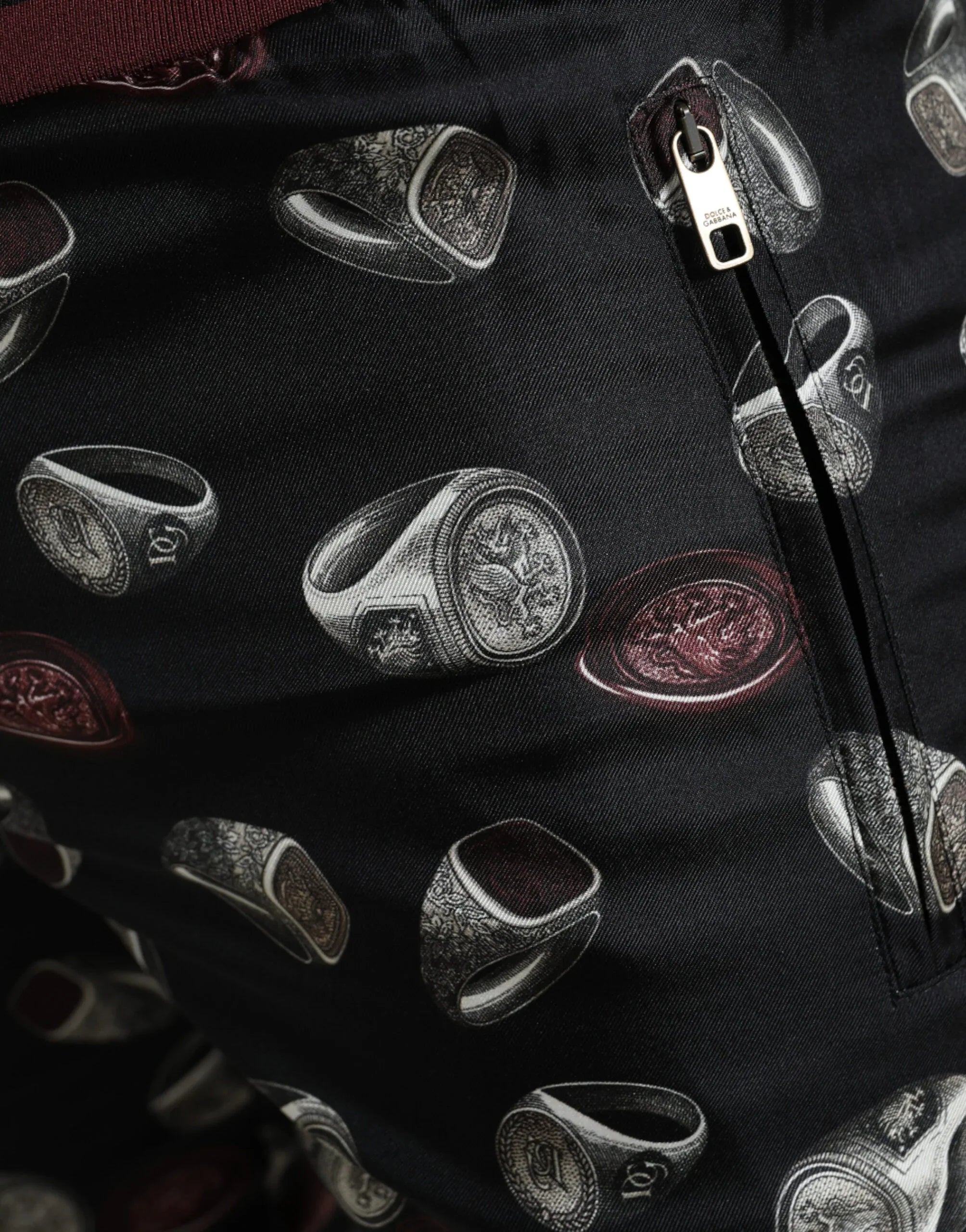 Dolce & Gabbana Black Ring Silk Jogging Trousers Pants - Zeiniez