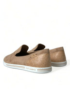 Dolce & Gabbana Beige Suede Caiman Men Loafers Slippers Shoes - Zeiniez