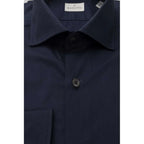 Bagutta Blue Cotton Men's Slim Shirt - Zeiniez