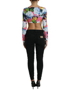 Dolce & Gabbana Multicolor Floral Long Sleeves Cropped Top - Zeiniez