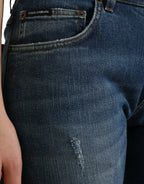 Dolce & Gabbana Blue BOYFRIEND Mid Waist Cotton Denim Jeans - Zeiniez